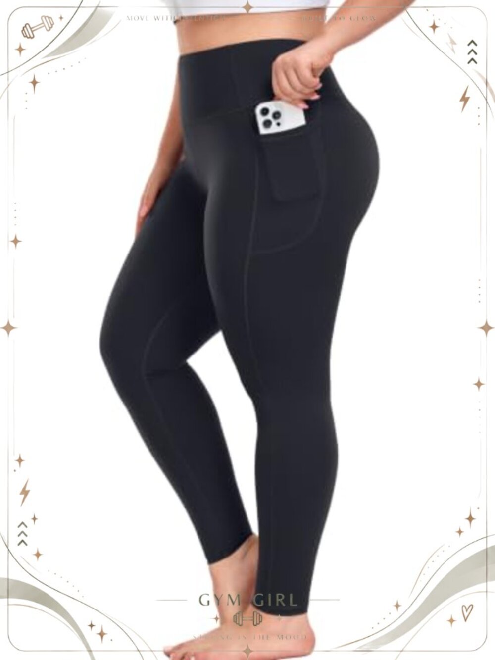 Plus Size Yoga Pants with Pockets High Waist Tummy Control Workout Leggings